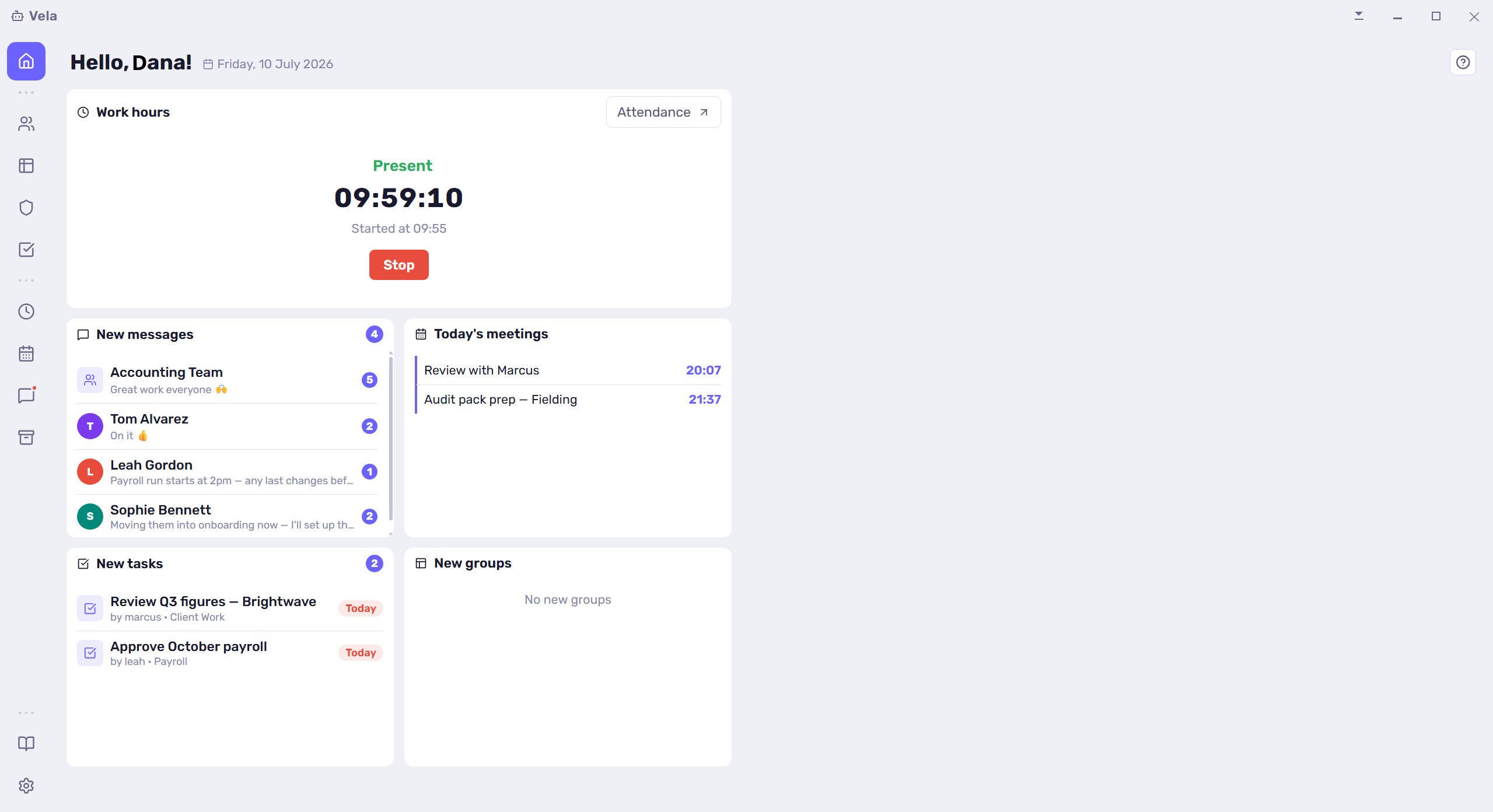 The Basix home dashboard