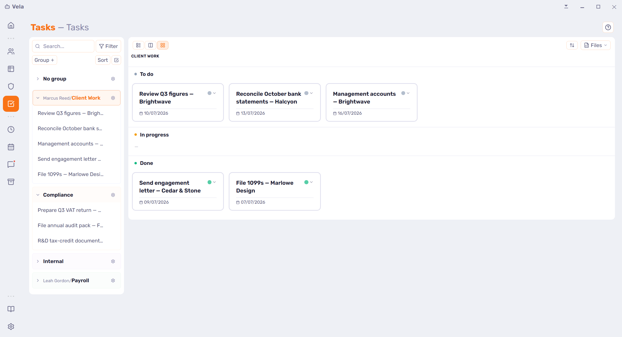 Tasks in Basix